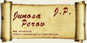 Junoša Perov vizit kartica